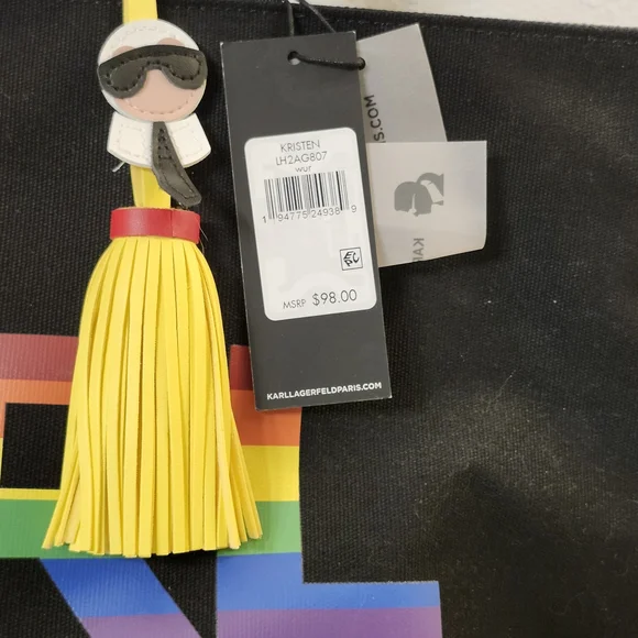Karl Lagerfeld Black Tote with Rainbow Logo - Picture 6 of 6